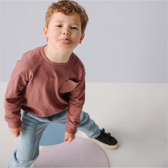 Kids Gallery peuter sweater - Jongens - Dark Salmon - Maat 74