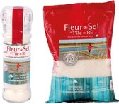 Set Fleur de sel Les Sauniers de l'Ile de Ré in navulbare zoutmolen 80g + navulling 500g