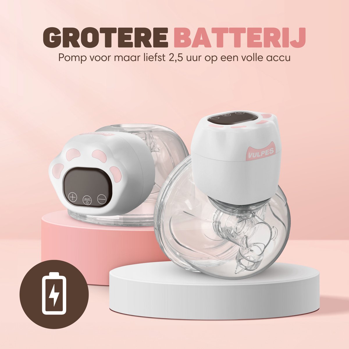 Vulpes Goods® BabyCare - Handsfree Borstkolf - Elektrische Draadloze Borstkolf - Draagbaar – Elektrische Kolf - Incl. 30 Moedermelkbewaarzakjes, Borstvoeding informatie, Reistas & Borstschildverkleiners thumbnail 5