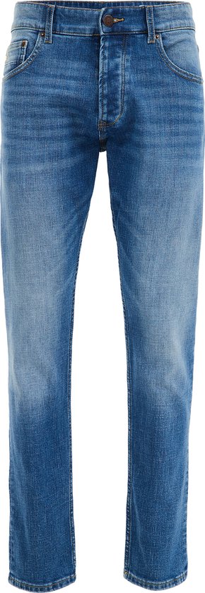 WE Fashion Heren slim fit jeans met medium-stretch