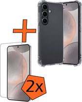 Coque pour Samsung S24 Plus , résistante aux chocs, avec 2 films de protection d'écran – Coque pour Samsung Galaxy S24 Plus , coque arrière résistante aux chocs – Transparente