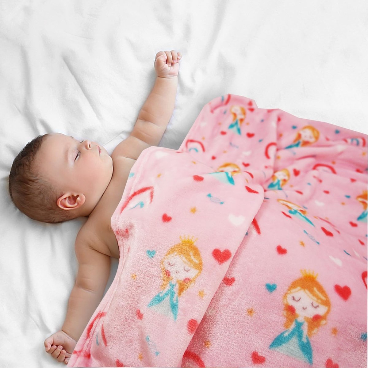 Prinsessendeken voor meisjes, kinderdeken voor jongens en meisjes, zacht, behaaglijk flanel, deken voor bank, bed, kerstcadeau, verjaardagscadeau voor kinderen, 76 x 101 cm