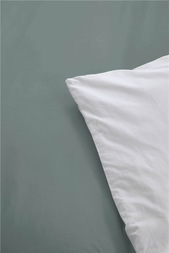 Byrklund Dekbedovertrek Side Way - 140x220 - 100% Katoen - Jade / Wit van Merkloos — afbeelding 2