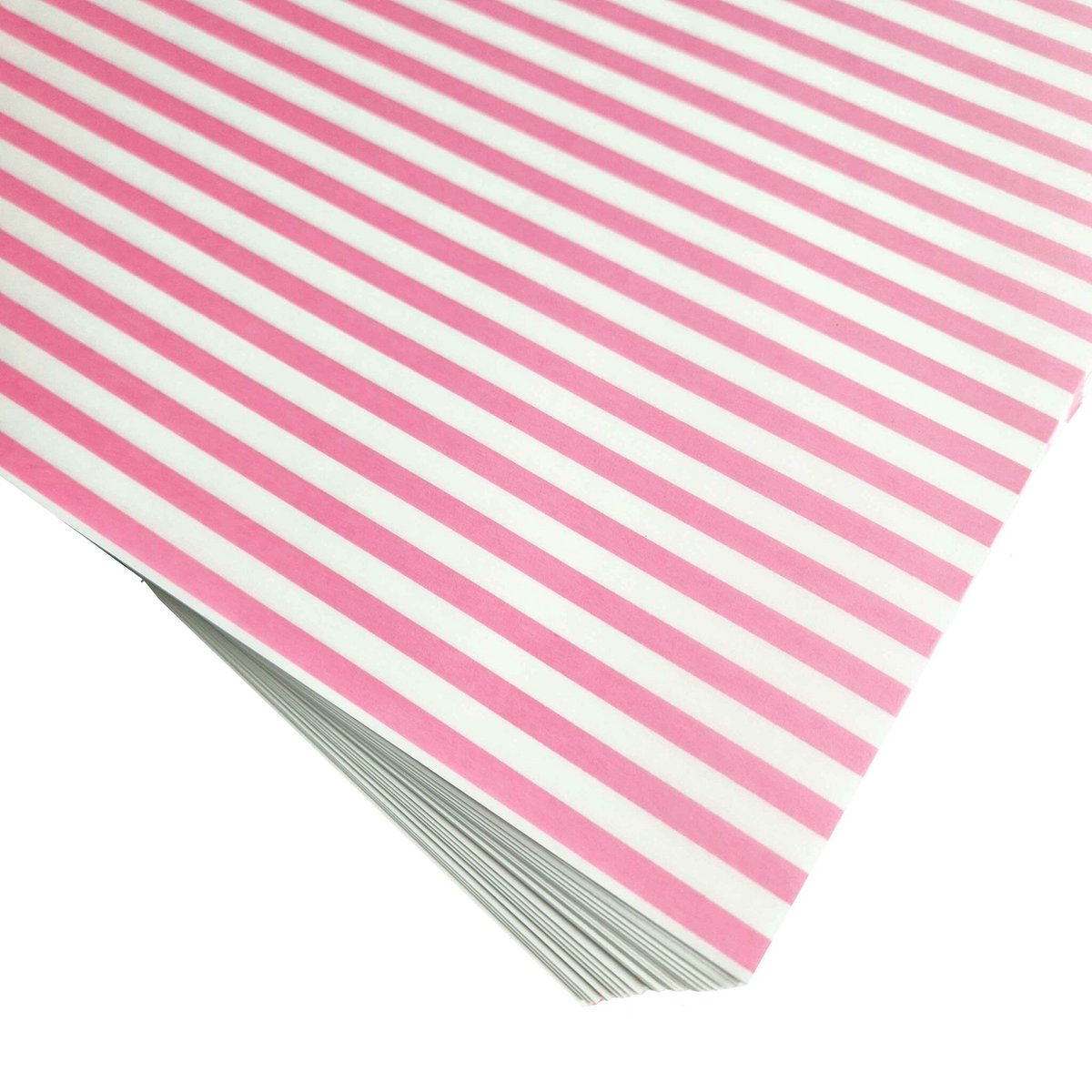 Groot formaat vetvrij papier - zuurstokroze strepen - 24 x 24 cm (100 stuks)