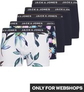 JACK & JONES Jacreece trunks (5-pack) - heren boxers normale lengte - blauw en wit - Maat: M