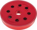 Rode ronde dop met zes gaten en metalen lussen, voor pijpreinigingsmachine.