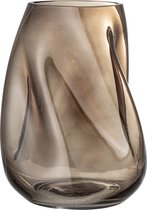 Bloomingville - Vaas  Ingolf - bruin glas - H 26 cm x B 19 cm