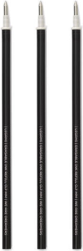 Legami Erasable Pen Refills - 3 stuks Zwart - Navulling
