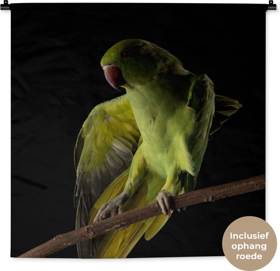 Tenture murale - Tissu mural - Perroquet - Vogel - Branche - 90x90 cm - Tapisserie murale