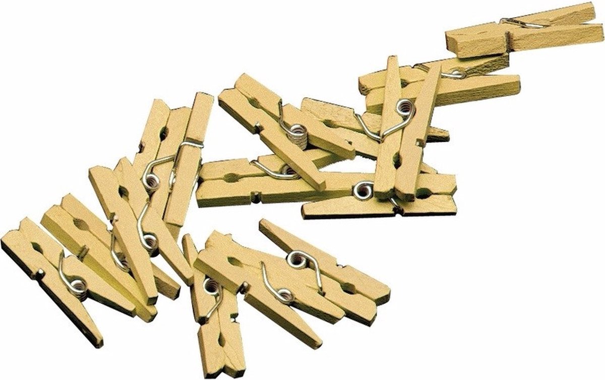 Humbert 48x mini decoratieve clips - in de kleur goud - 25mm - knijpers