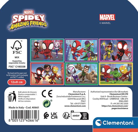Clementoni - 6 Blokken Puzzel - Spidey and his Amazing Friends - 6 ...