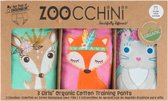 Zoocchini set van 3 oefenbroekjes - 100% organic katoen - Woodland Princesses - Meisjes - 2-3 jaar
