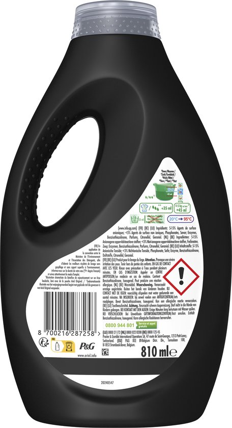 Ariel Vloeibaar Wasmiddel +Revitablack - Voor Zwarte en Donkere Kleuren - 4 x 18... | bol