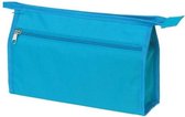 Voordelige toilettas/make-up tas turquoise blauw 28 cm voor heren/dames - Reis toilettassen/etui - Handbagage