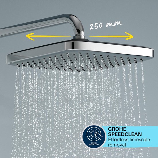 GROHE Vitalio Comfort 110 QuickFix Handdouche  Vierkant 11 Cm Douchekop 2 Sproeiers Regen En Straal Extra Waterbesparing Antikalksysteem Universeel Montagesysteem Chroom 2639710e 753466995