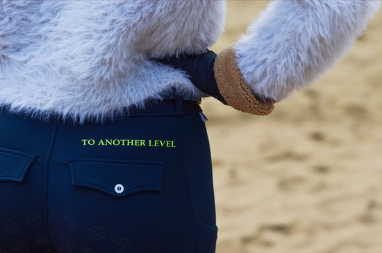 Donley winter paardrijbroek blauw comfortabel full grip mt 26 tm 44 winter rijbroek lekkere warme paardrijbroek
