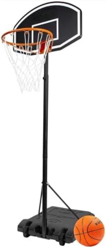 Basketbalpaal voor Buiten - Basketbalring met Standaard - Basketbalpaal voor Kinderen - Basketbalpaal Verstelbaar - 170 tot 215cm - Oranje