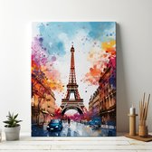 Eiffel Tower Painting - Canvas - Pop Art Canvas - formaat - 60x90cm
