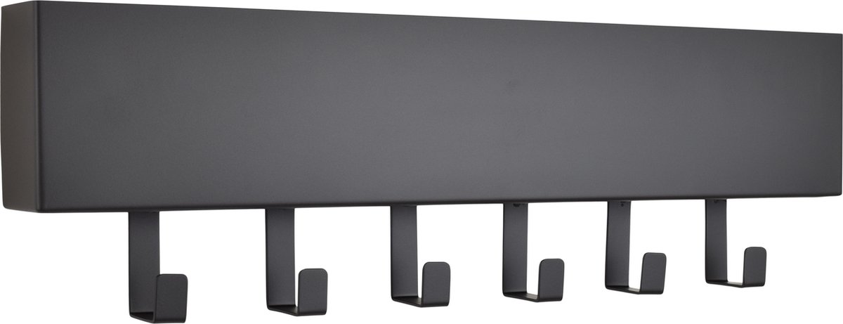 LOFT42 Mula Wandkapstok - 61x19x6 - Zwart metaal - 6 haken