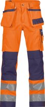 DASSY® Glasgow Pantalon haute visibilité multipoches avec poches genoux - maat 50 - ORANGE FLUO/MARINE