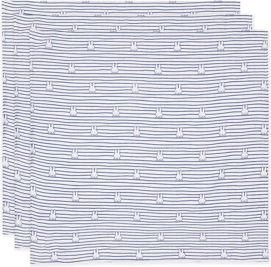 Jollein x Nijntje Hydrofiele Doek Small - 70x70cm - Miffy Stripe - Navy - 3 Stuks van Jollein — afbeelding 5