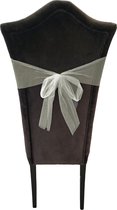 Tule stof op rol - 2x - creme wit - 30cm x 9meter - Organza/mesh decoratie stoffen
