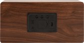 Table clock Boxed LED dark wood veneer