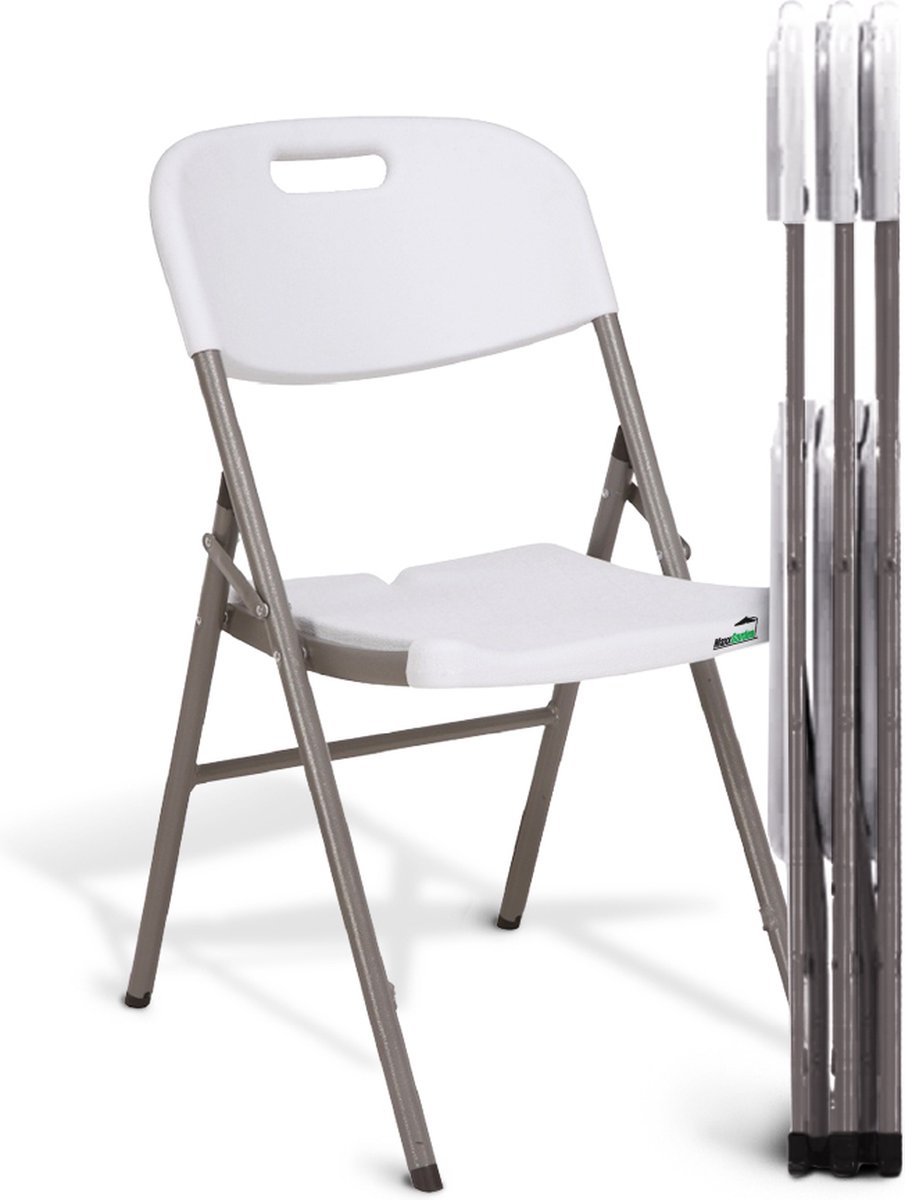 MaxxGarden klapstoelen set - vouwstoel tuinstoel opvouwbaar - Wit - 4 stuks