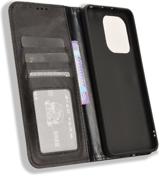 Coverup Vintage Book Case - Convient pour Xiaomi Redmi Note 13 4G Case - Zwart