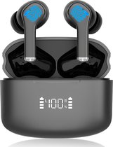 ISHIVA Écouteurs sans fil - Écouteurs Bluetooth avec suppression Active du bruit (ANC+ENC) - Écouteurs de Sport - Écouteurs sans fil - Écouteurs sans fil - Écouteurs adaptés à Apple/ iPhone et Android - IPX5 étanche - USB C - Zwart