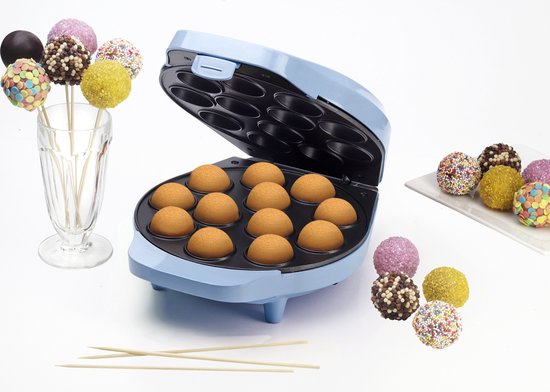 Bestron Cake pop maker - DCPM12B - 700W - 12 cake pops - Incl. 12 stokjes & vorkjes - Blauw - 5 jaar garantie van Bestron — afbeelding 3