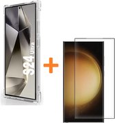 Anti-Shock silicone hoesje met 2 Pack Tempered glas Screen Protector Geschikt voor: Samsung Galaxy S24 Ultra