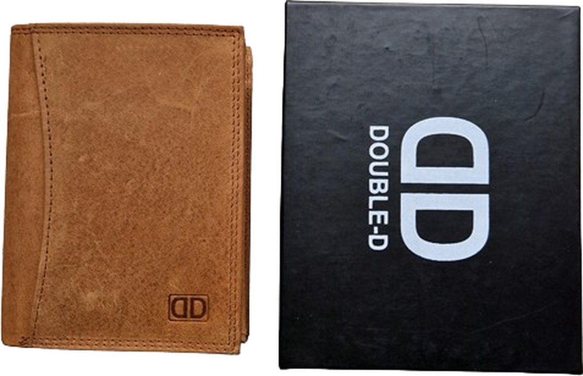 Double-D Da Vinci Portemonnee - Bruin - Cognac - met cadeauverpakking