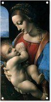 Tuinposter The virgin Mary - Leonardo da Vinci - 40x80 cm - Wanddecoratie Buiten - Tuinposter - Tuindoek - Schuttingposter - Tuinschilderij