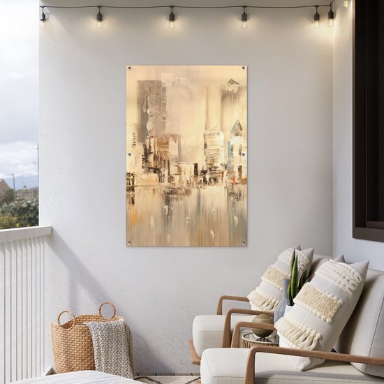 Affiche jardin - Toile jardin - Posters de jardin extérieur - Peinture - Peinture à l'huile - Abstrait - Skyline - 80x120 cm - Jardin