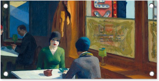 Tuinposter Chop suey - Edward Hopper - 60x30 cm - Tuindoek - Buitenposter