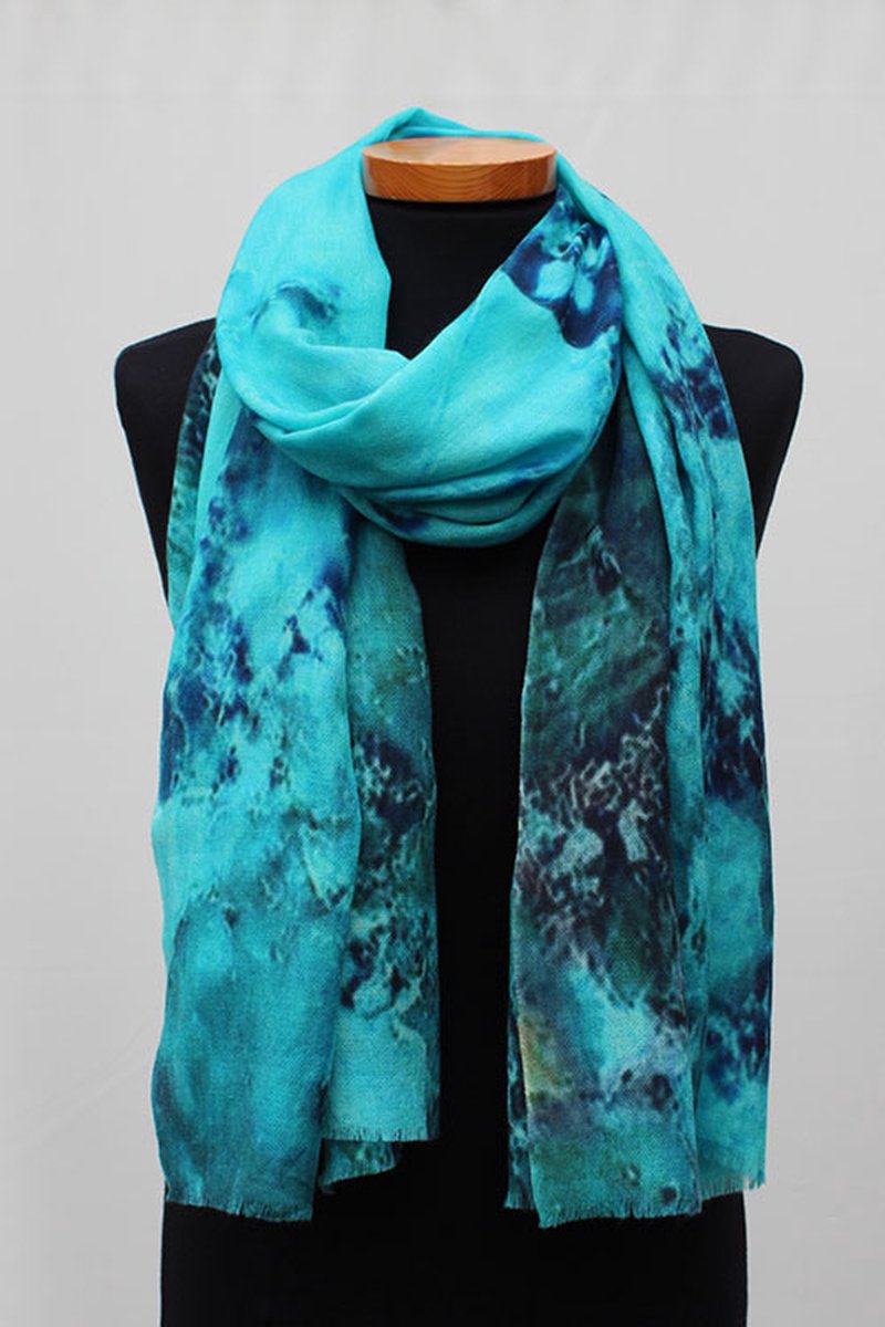 Cashmere sjaal Oceaan - Luxe sjaal - 75 x 200 cm