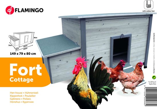 Flamingo Kippenhok Fort Cottage - 149 x 79 x 80 cm - Flamingo