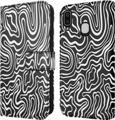 iMoshion Hoesje Geschikt voor Samsung Galaxy A20e Hoesje Met Pasjeshouder - iMoshion Design Bookcase smartphone - Meerkleurig / Black And White