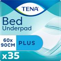 TENA Bed Underpad met absorberende kern, waterdichte achterkant en zachte toplaag.