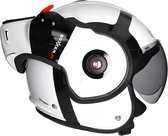 ROOF - RO9 BOXXER 2 BOND BLANC - NOIR - Maat XL - Systeemhelmen - Scooter helm - Motorhelm - Zwart - ECE 22.06 goedgekeurd