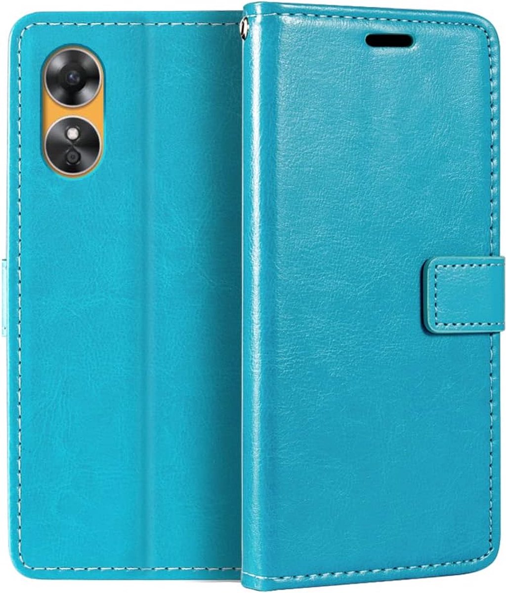 Portemonnee Book case Hoesje Geschikt voor: Oppo A17 - Turquoise