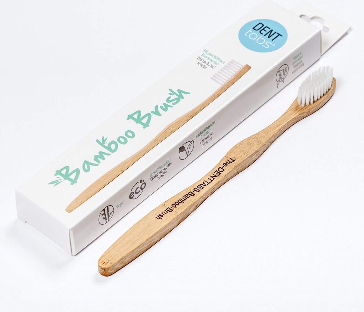 Goedkoopste Denttabs Bamboo Brush - Tandenborstel - Extra Zacht - Gepolijste Borstelharen - Vegan - Milieuvriendelijk - Duurzame Grondstof