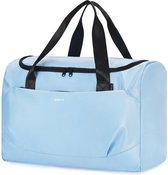 Reistas, handtas, draagtas, babyblauw