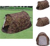 vidaXL Tentes Camouflage - 215 x 125 x 90 cm - 2 personnes - Légère - Comprend un sac de rangement - 1,3 kg - Tente