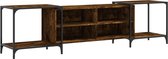 vidaXL - Tv-meubel - 203x37x50 - cm - bewerkt - hout - gerookt - eikenkleurig