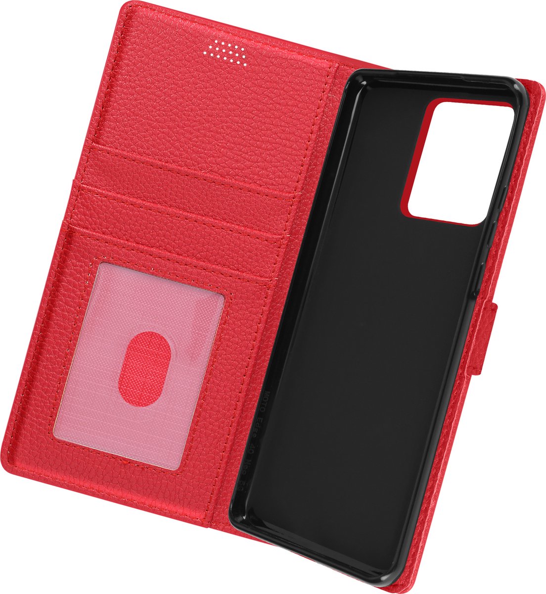 Avizar Case Geschikt voor Motorola Edge 40 Neo Flip Wallet Ondersteuningsvideo, Rood