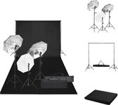 vidaXL Fotostudioset - 3 Paraplus - Flexibel achtergrondsysteem - 84 cm - 5.500 Kelvin - Fotostudio Set