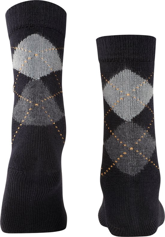 Burlington Whitby gedessineerd materiaal sokken dames zwart - maat 36-41