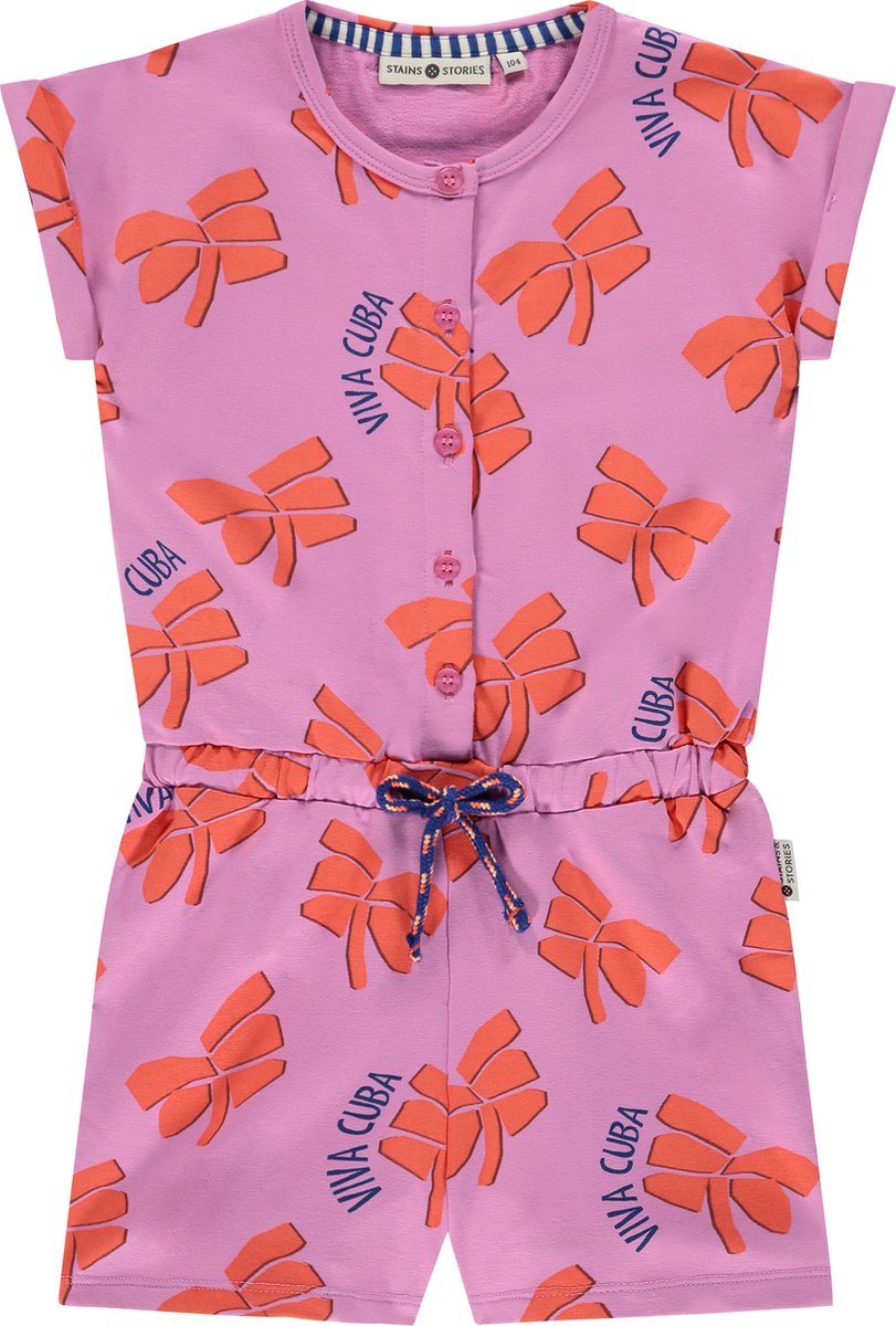Stains and Stories girls sweat jumpsuit Meisjes Jumpsuit - lilac - Maat 104